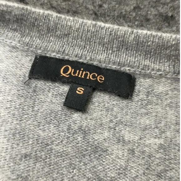 Quince 100% Cashmere Mongolian Cardigan Grey Button Front Sweater Size Small - Picture 9 of 11